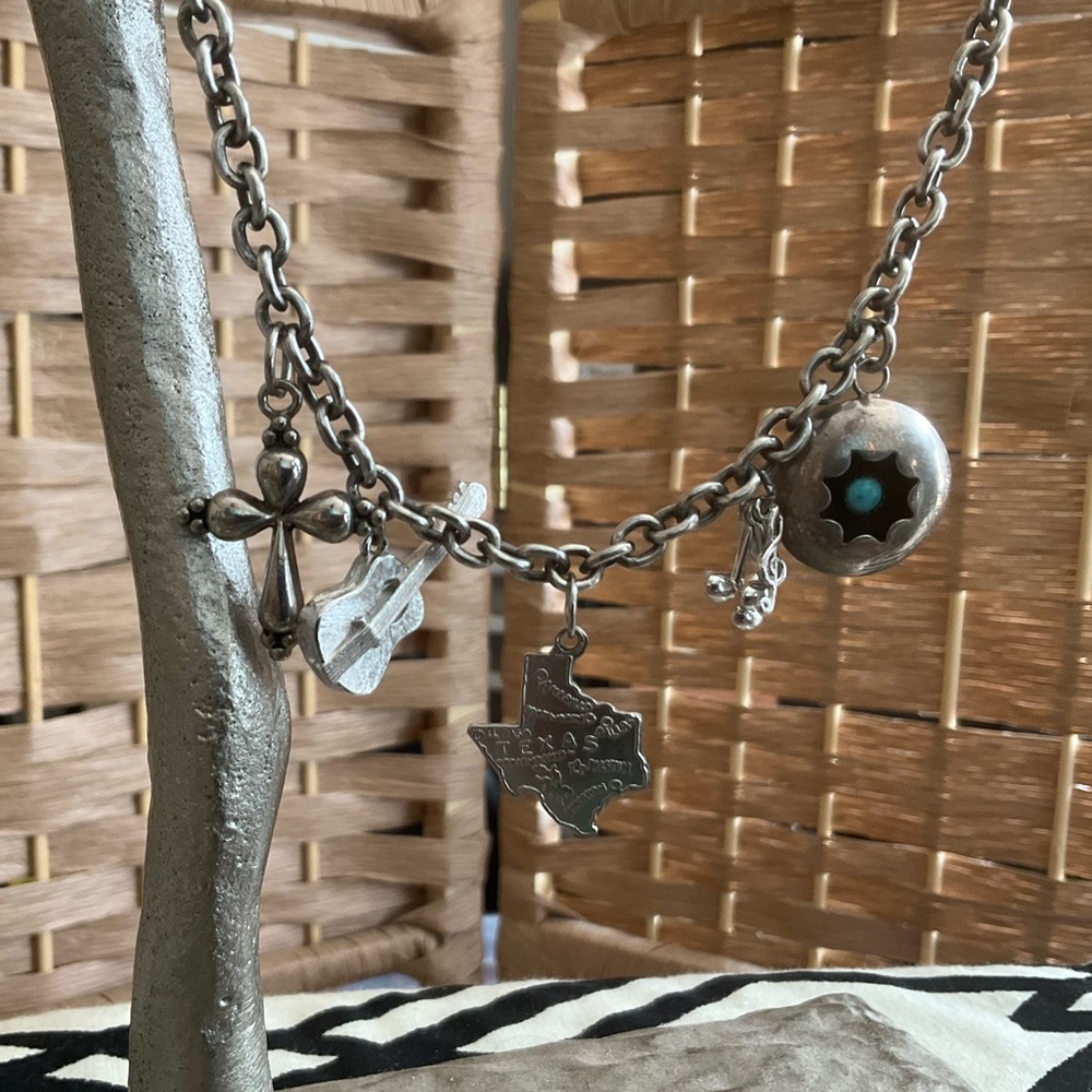 Sterling Silver Texas Scene Charm Necklace - Picture 3 of 9